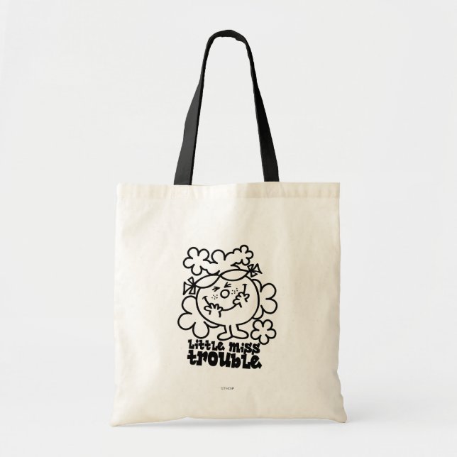 Little Miss Trouble | Black & White Tote Bag (Front)
