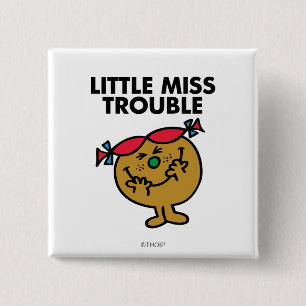 Little Miss Trouble Laughing Pinback Button