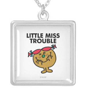 Little Miss Trouble Laughing Silver Plated Necklace