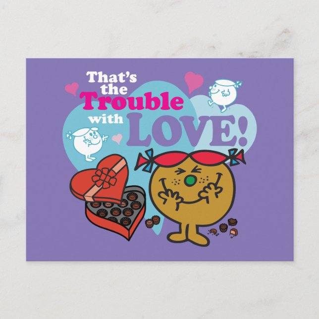 Little Miss Trouble | Valentine Holiday Postcard (Front)