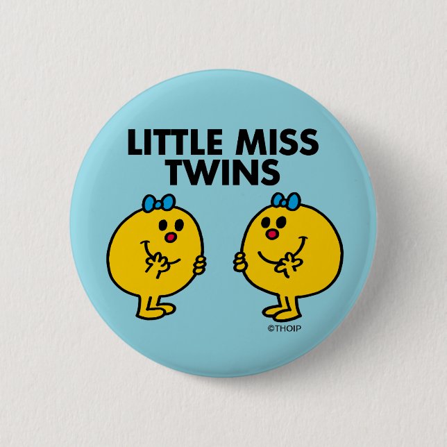 Little Miss Twins | Two Much Fun Button (Front)