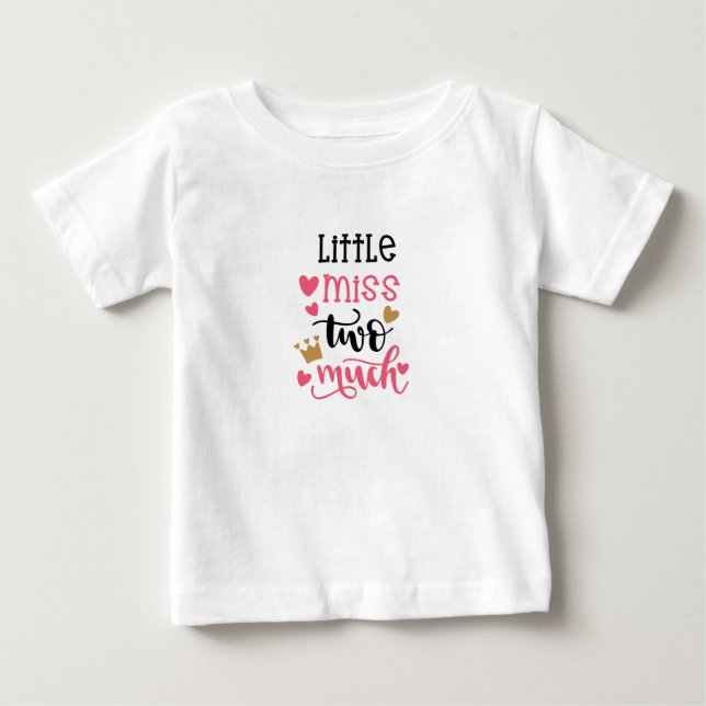Little Miss Two Much Kid's T-Shirt (Front)