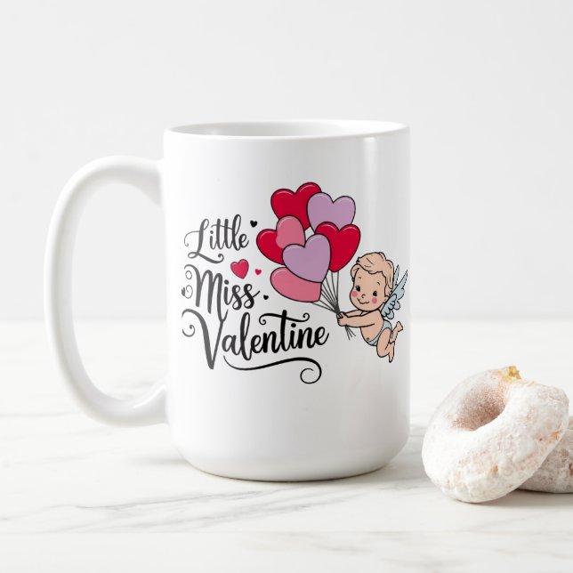 Little Miss Valentine Mug gift, Valentine day Gift (With Donut)