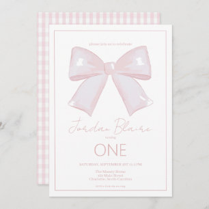 Little Miss Wonderful Pink 1st First Birthday Invitation