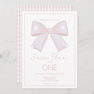Little Miss Wonderful Pink 1st First Birthday Invitation