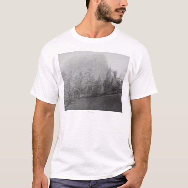 Little Missouri Butte Beyod Field and Trees T-Shirt (Front)