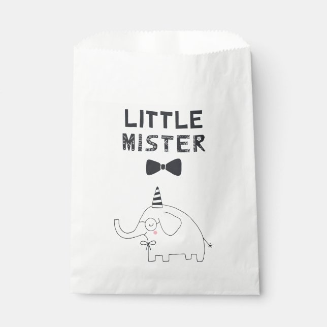 Little Mister | Baby Party Elephant | Favor Bag (Front)