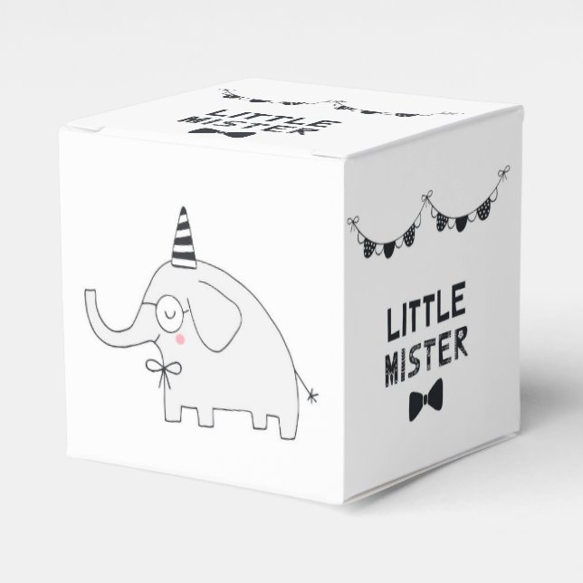 Little Mister | Baby Party Elephant | Favor Boxes (Front Side)