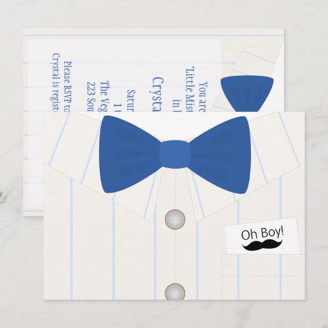 Little Mister Baby Shower Invitation (Front/Back)