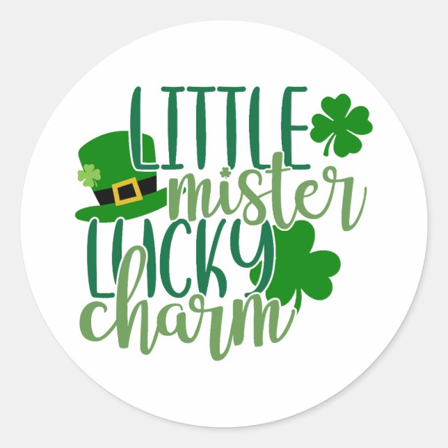 Little Mister Lucky Charm 🍀✨ Classic Round Sticker (Front)