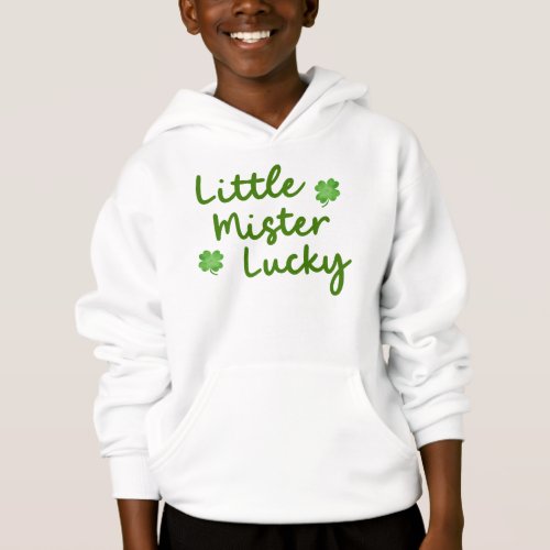 Little Mister Lucky St Patricks Day Green Kids Hoodie