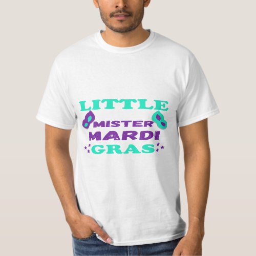 little mister mardi gras great Gift fo boys men T_Shirt