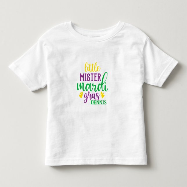 Little Mister Mardi Gras Personalized T-Shirt (Front)