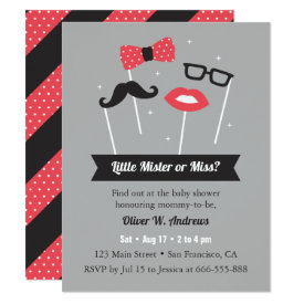 Little Mister or Miss Photo Props Baby Shower Invitation