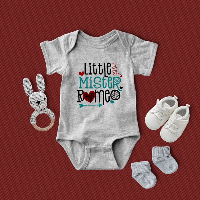 Little Mister Romeo Valentines Day Boy Baby Bodysuit (Creator Uploaded)