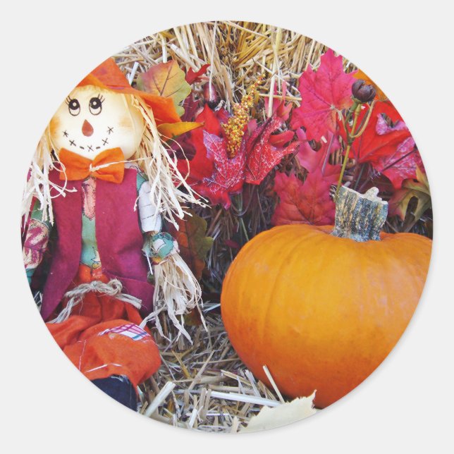 Little Mister Scarecrow Classic Round Sticker (Front)