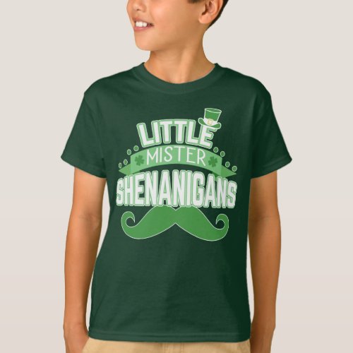 Little Mister Shenanigans Funny St Patricks day T_Shirt