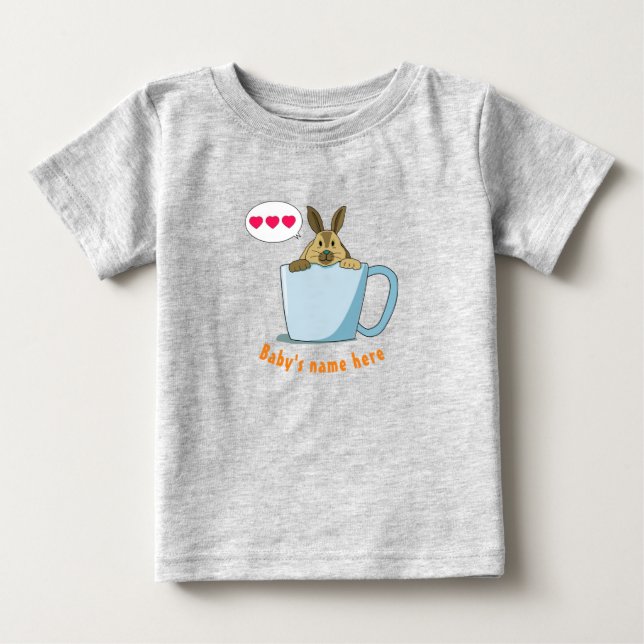 Little Mocha says "I Love U" Baby T-Shirt (Front)