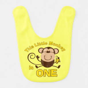 Little Monkey 1st Birthday Boy Bib