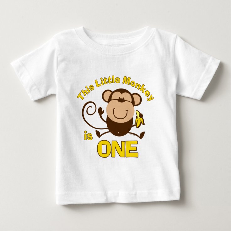 Little Monkey 1st Birthday Boy Infant T-shirt | Zazzle