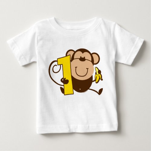 Little Monkey 1st Birthday Mero Baby T_Shirt