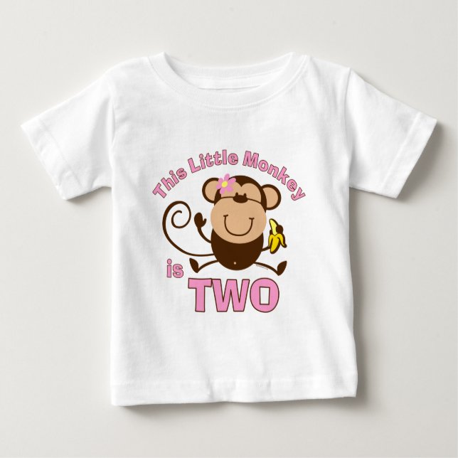 Little Monkey 2nd Birthday Girl Infant T-shirt (Front)