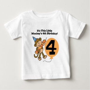 Little Monkey 4th Birthday Tshirts and Gifts