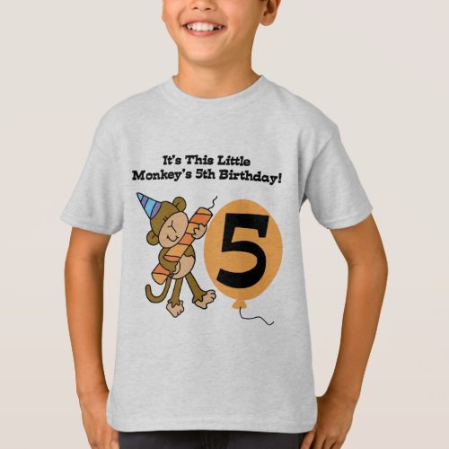 Little Monkey 5th Birthday Tshirts and Gifts