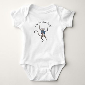 Little Monkey Baby Baby Bodysuit by goldersbug at Zazzle