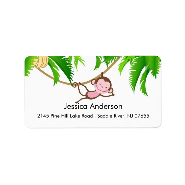 Little Monkey Baby Shower address Label (Front)