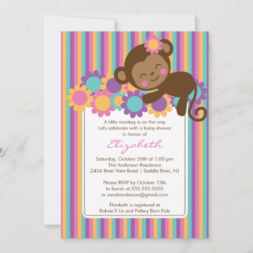 Little Monkey Baby Shower Invitation