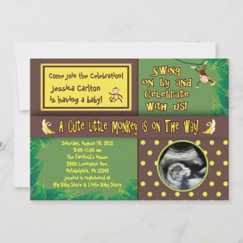 Little Monkey Baby Shower Invitation