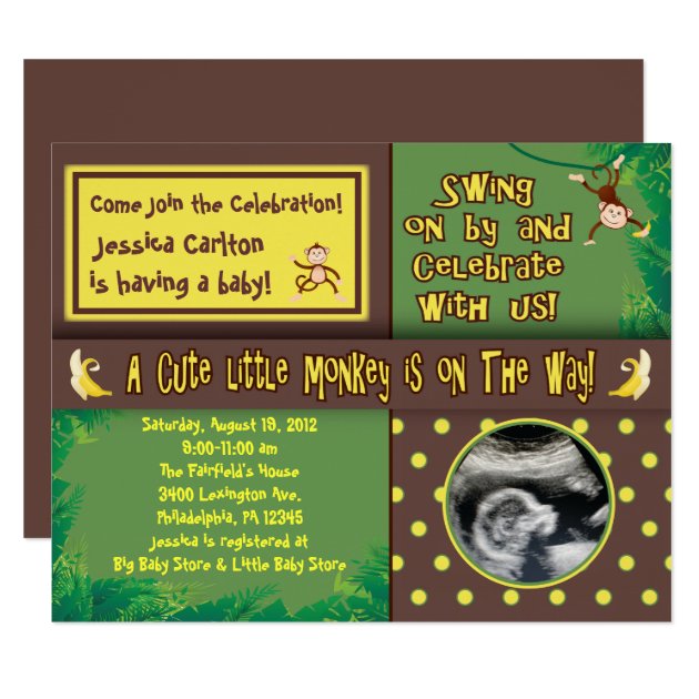 Little Monkey Baby Shower Invitation