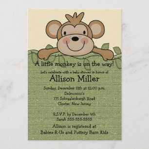 Little Monkey Baby Shower Invitation