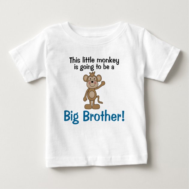 BIG SISTER//BROTHER CUTE MONKEY Personalised T-shirt//bodysuit //kids//baby//toddler