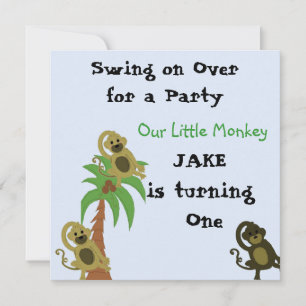 Little Monkey Birthday Invitation