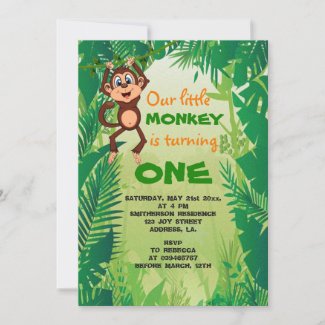 Little Monkey Birthday Invitation