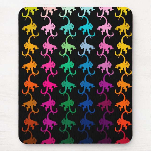 Little monkey black mouse pad (Front)