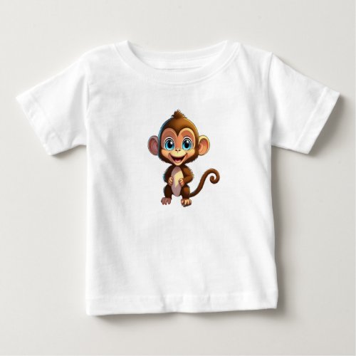 Little Monkey cartoon  size _ 6mth _ 2 years Baby T_Shirt