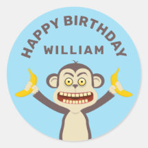 Little Monkey Classic Round Sticker