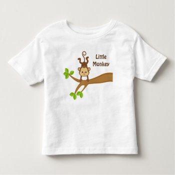 Little Monkey Custom Toddler Fine Jersey T-shirt by Danialy at Zazzle