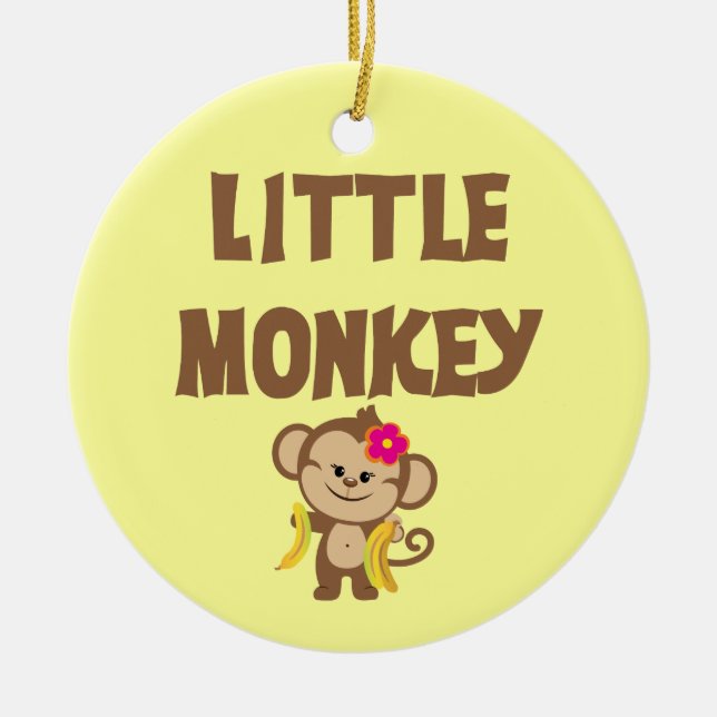 Little Monkey (Girl) Ceramic Ornament (Front)