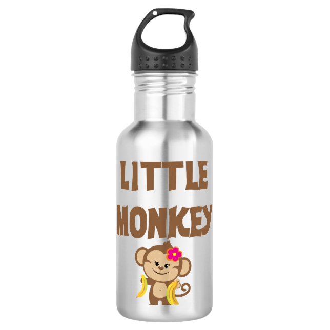 Little Monkey (Girl) Water Bottle (Front)