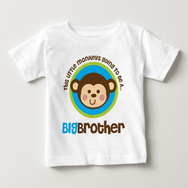 Little Monkey Going To Be A Big Brother Baby T-Shirt (Front)