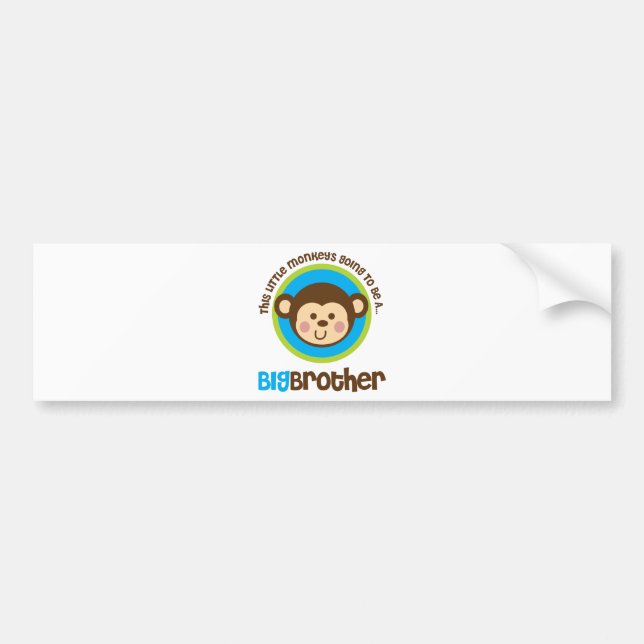 Little Monkey Going To Be A Big Brother Bumper Sticker (Front)