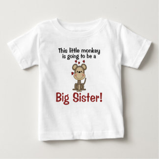 Little Monkey Hearts Big Sister Baby T-Shirt