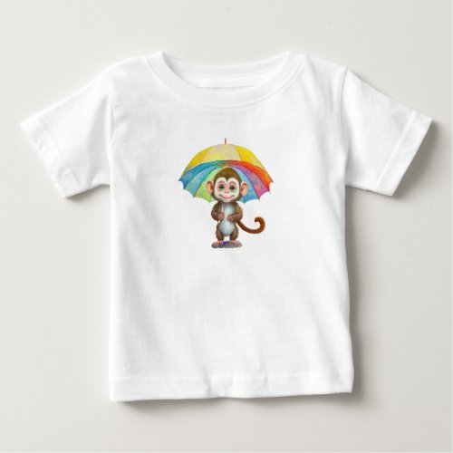 Little Monkey in the rain t_shirt _ 6mth _ 2 years