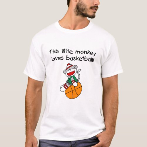 Little Monkey Loves Basketball T_Shirt