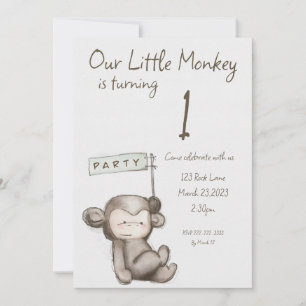 Little Monkey Party Invite