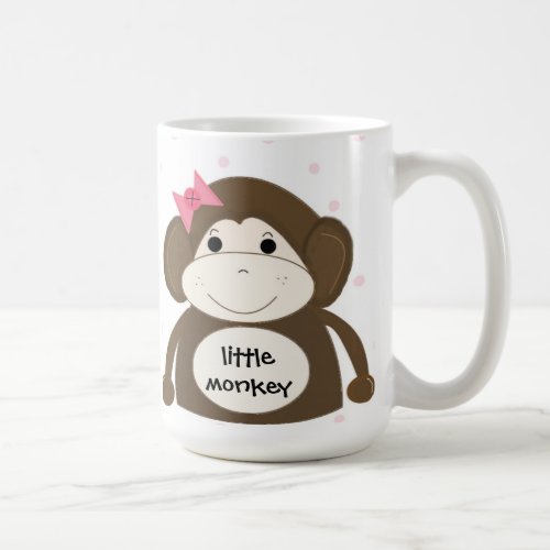 Little Monkey With A Pink Hair Bow Coffee Mug